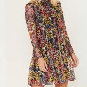 Anthropologie Molly Bracken Floral High Neck Dress, Large
